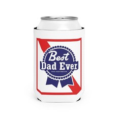 Weekend Hooker 남성용 재미있는 캔 쿨러 - 낚시 맥주 슬리브 - 애국적인 베이스 디자인 - 304.2ml(12온스) 및 473.2ml(16온스) 캔에 적합 - 양면, Best Dad Ever, 1개