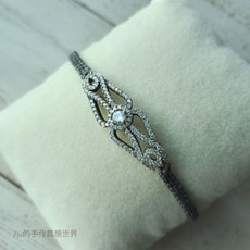 Pei 佩配 巴洛克風格 鋯石純銀手環 - 巴西蠟線/蠶絲蠟線訂製手鍊/腳環