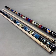 美洲豹TG撞球桿，二分之一楓木手工花格，黑八九球桌球桿，大中皮頭, 紅花,美洲豹TG單桿, 1個