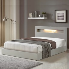 WG-로드 리빙스타 SS PU가죽 조명침대/매트별매, 아이보리