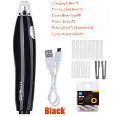 전동 지우개 자동 회전식 정밀 드로잉용 디자인 미술 도구 세트 충전식 가정용 전기 키트 적합한 드로잉 스케치 건축 계획 세부, 5)Black Set W 70Refill