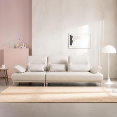 우아미 카리안 가죽 스윙 4인용 소파 방문설치, 라이트그레이