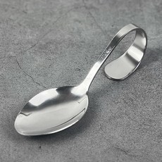 스텐 카나페 스푼 디저트스푼 굽은수저, 1개