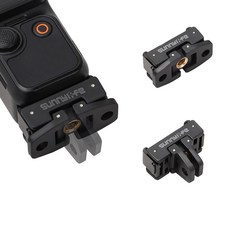 써니라이프 DJI 포켓4/포켓3 폴더블 퀵릴리즈 어댑터 짐벌카메라 액션캠 2in1 접이식 마운트 액세서리(기기 미포함), 블랙, OP3-AD824