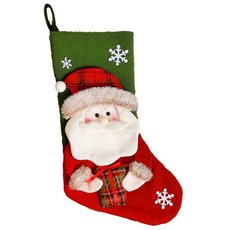 聖誕老公公送禮聖誕襪 - 紅綠經典配色 溫馨聖誕擺飾, 1個