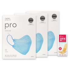 아에르 프로 아이스 블루 중형 10매 x 3박스 방진마스크 컬러마스크 +밴드골드플러스 지우개밴드 10매 멸균밴드, 아이스 블루 중형 10매 x 3박스 +지우개밴드 10매, 1개