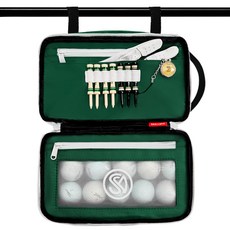 스컬독 골프 고급형 카트걸이 파우치 남녀공용 투웨이 골프 파우치 볼주머니 가방 걸이형 카트가방, 1개, 카트킹 다크그린