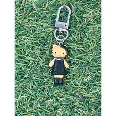 미니 롱다리 키티 열쇠고리 키티키링, 1개, 블랙