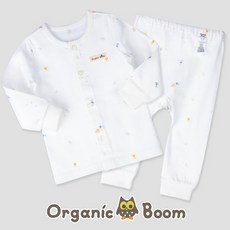 오가닉붐 인증받은 진짜 오가닉 25년 청사해 뱀띠해 무형광 유기농 아기뱀 봄 가을 아기 양면 내의 142223