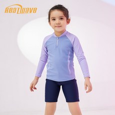 Heatwave 熱浪 女童長袖泳衣 兩截式防曬拼接泳裝