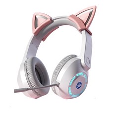 副廠 惠普 HP DHE-8013U 頭戴式耳機 電競專用 有線耳麥 降噪麥克風 7.1聲道 酷炫光效 USB介面, 耳機加貓耳