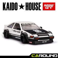 KaidoHouse x 미니지티(KHMG180) 1:64 토요타 AE86 스프린터 트레노 Kaido Street V1 블랙/화이트, KHMG180, 1개