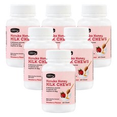 콤비타(Comvita) 콤비타 마누카꿀 밀크 츄어블 (칼슘)-딸기맛 60정 X 6개, 360정, 1세트