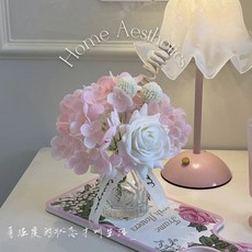 臺灣出貨 夢幻繡球香薰仿真花假花花藝客廳裝飾擺件花室內持久香薰裝飾禮物, 1個, 夢幻粉香薰同款白色黃金球【僅黃金球】,烏木檀香香薰260ml