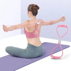 8자 텐셔너 가정용 피트니스 스트레치 밴드 요가 남녀 오픈숄더 신기 미등 어깨 목 스트레치 운동기재질, 보여진 바와 같이, 핑크 별자리 [굵게 내구성]