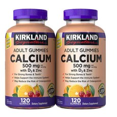 커클랜드 시그니처 칼슘 500mg Vitamin D3 120 Gummies x 2 Bottles, 120정, 2개