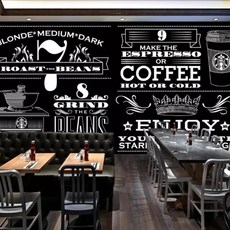 사진 벽 종이 스티커 미식가 패스트 레스토랑 서양 상점 칠판 벽화 벽지 홈 장식, 2. 19194939