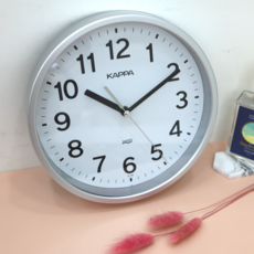 카파 IP189 무소음 슬림프레임 라운드 벽시계23cm소형, IP189(실버)