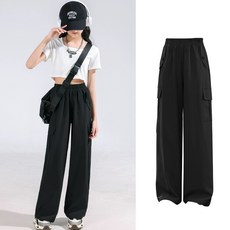 밴딩포켓와이드팬츠 초등여아 조거팬츠 포켓 카고바지 봄가을 와이드 주니어 여아 댄스 데일리