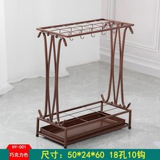 臺灣出貨 傘架傘桶 雨傘架 雨傘收納架 雨傘桶 創意雨傘架酒店大堂家用鐵藝傘筒雨傘桶收納桶落地式放傘架子傘桶, 古銅（18孔10鉤）, 1個
