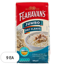 플라하반 점보 오트밀, 500g, 9개