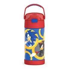 써모스 FUNTAINER 355ml 12온스 키즈 스트로우 보틀 카 299182, Sonic the Hedgehog