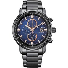 CITIZEN 星辰 亞洲限定光動能三眼計時錶 CA0845-83L，光動能驅動，精準計時，藍色錶盤，不鏽鋼錶帶, 1個, 藍色