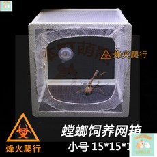 本町萌寵 螳螂飼養網箱 竹節蟲卵鞘孵化飼養箱 蟋蟀崑蟲網籠 蝴蝶羽化盒, 1個