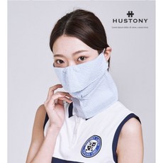韓國HUSTONY紫外線遮瑕口面罩 透氣防曬運動面罩 多功能戶外面罩 時尚遮陽面罩, 藍格, 1個