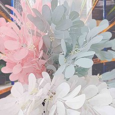 파스텔 잎부쉬 50cm 색상랜덤 집꾸미기 소형조화 조화나무 가짜잎 가짜꽃 사무실