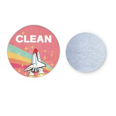 긱베어 식기세척기 클린 더티 clean dirty 마그넷 자석 스티커, 로켓, 2개