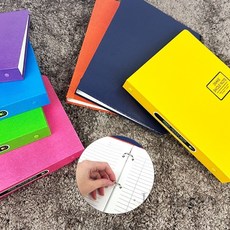 더휴즈 A5 바인더 노트 가죽 3공 O링 바인더 파일 노트 a5라인노트, 보라, 1개, 보라