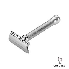 【CONQUEST】德國 Merkur 47C 長柄安全刮鬍刀 封閉式刀頭 三件式拆卸設計 粗手柄 厚重手感, 1個, 1