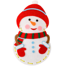 萱寶媽咪baby童裝館 聖誕節兒童手工包包掛飾，女童縫縫樂新年醒獅不織布包，DIY毛氈材料包美勞美術不織布材料包, 雪人毛氈縫縫樂, 1個