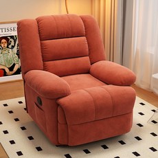 1인용 전동 리클라이너 소파 거실 휴식용 안락의자 가정용 흔들의자 네일샵 미용실 체어, 스니얼-오렌지 전동 좌우 30도+회전 180도
