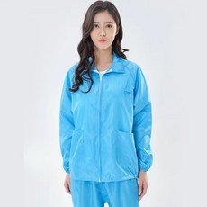 靜電服 連帽大褂 防塵服 車間工作服 男女防靜電 無塵服, 1個, 藍色-上衣,3XL 碼 145-160斤