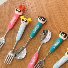 아코_파워퍼프걸 스푼 고급형 포크, 핑크 스푼, 핑크 스푼, 1개, 상세페이지 참조