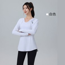 女士夏季戶外健身防曬連帽長袖運動上衣 UPF50