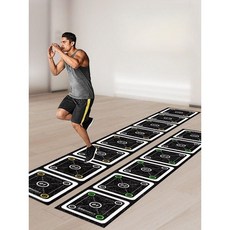 고무 스텝레더 어질리티링 세트 풋워크 체력훈련기구, 1개, 검정 노랑 6격자 2.7m x 0.4m
