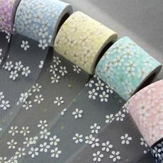 U601 데이지 망사 리본 재료, 연살구(peach), 1개