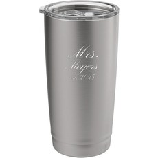 마이어스 부인 2025 결혼식 약혼 1000명 컬렉션 스테인리스 스틸 단열 텀블러, Brushed Steel, 20 Ounces