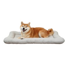 EMME 직사각 라운딩 애견침대 옥스포드 방수 내마모성, 1개, White