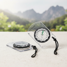 휴대용 방위 측정기 3P 세트 등산 캠핑용 거리 측정 눈금자 나침반, 단품, 상세페이지 참조, 1개