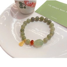 青兔 文藝復古新中式國風手串 青玉森系兔子手鍊 手作兒童飾品