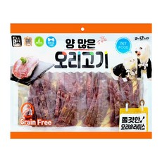 [죠스펫] 강아지식탁 고양이식기 원목식기세트 세라믹식기 애견식탁 당근식기 강아지식기, 양많은 오리고기 육포 300g, 1개