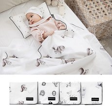 DONO&DONO 韓國純棉嬰幼兒四季毯 柔軟親膚 四季透氣 多用途寶寶毯, 清新落葉