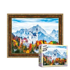 퍼즐피플 풍경 랜드마크 500피스 직소퍼즐, 슈반스타인성의 가을 500피스 액자포함(엔틱골드), 퍼즐유액 포함, 1개