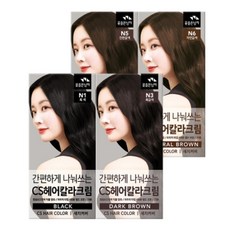 꽃을든남자 간편한게 나눠쓰는 CS헤어칼라크림(파우치타입4회분) 염모제, 1N 흑색, 1개