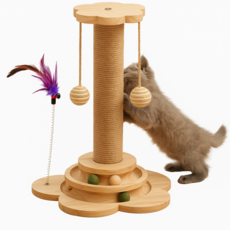 이투모어 고양이 수직 스크래쳐 기둥 장난감 스크래처, 1개