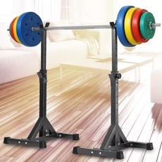 스쿼트 거치대 가정용 받침대 스쿼트랙 벤치 홈짐 홈트, 랙+35KG 이중 바벨 덤벨 세트